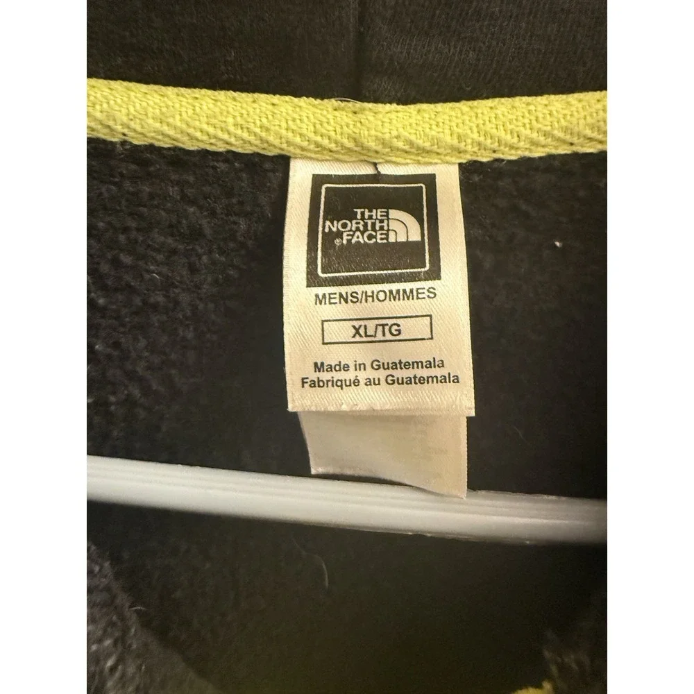 The North Face Men Large Logo Hoodie‎ Sweatshirt Black Yellow  XL